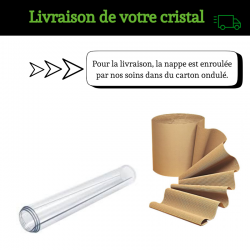 LIVRAISON DU CRISTAL ENROULEE DANS DU CARTON