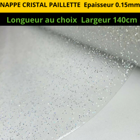 NAPPE CRISTAL TRANSPARENTE A PAILLETTES ARGENTEES