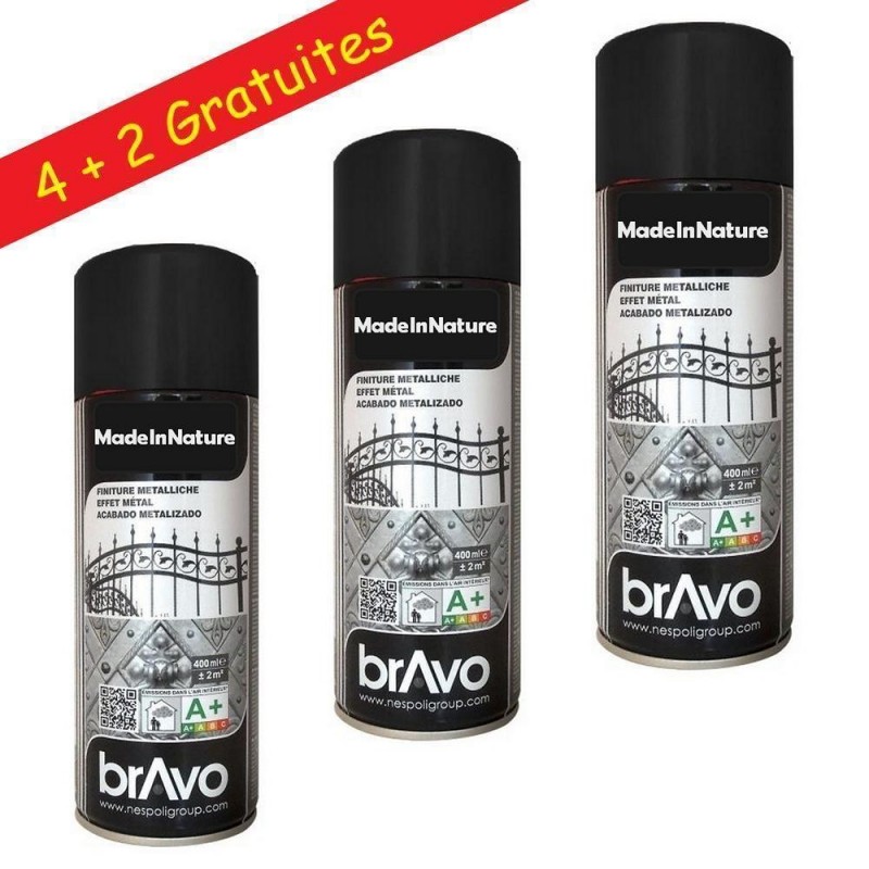 peinture déco en spray couleur noir Métallisé