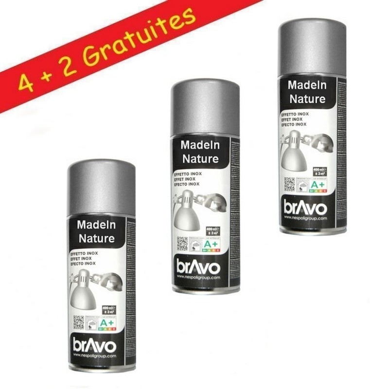 Lot Bombe de peinture métallisé inox