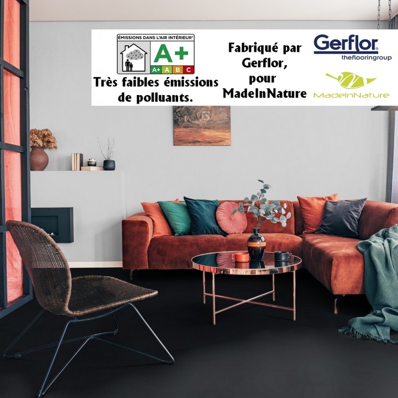 FunStick Dalle PVC Adhesive Sol Noir Marbre Sols Vinyle Adhesif