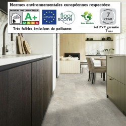 sol pvc cuisine imitation carrelage