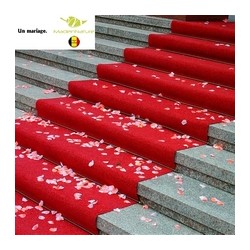 tapis entrée de mariage rouge