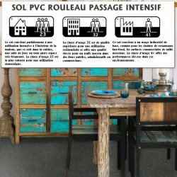 sol PVC cuisine rouleau effet terrazzo gris