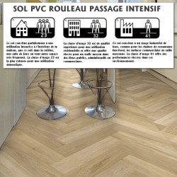 sol pvc en rouleau épais effet parquet bâton rompu