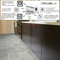 sol PVC cuisine imitation carrelage