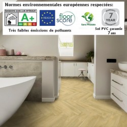 sol PVC rouleau imitation parquet bâton rompu