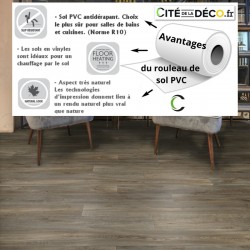 revêtement de sol PVC en rouleau effet parquet