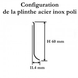 plinthe cuisine inox brillante
