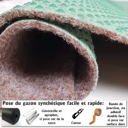rouleau de tapis en gazon synthétique en grande largeur
