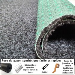 moquette extérieure grise grande largeur