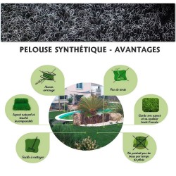 tapis en gazon synthétique en grande largeur anthracite