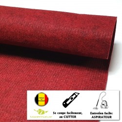 moquette fine pas chère rouge foncé