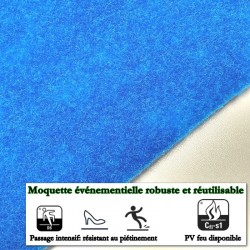 moquette événementielle pas chère bleue grande largeur