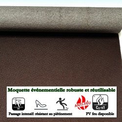 tapis de stand exposition en grande largeur cacao