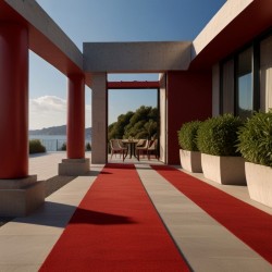 pelouse extérieure rouge