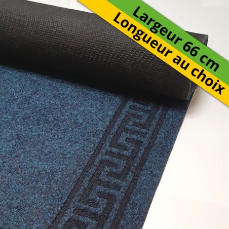 tapis de couloir design bleu