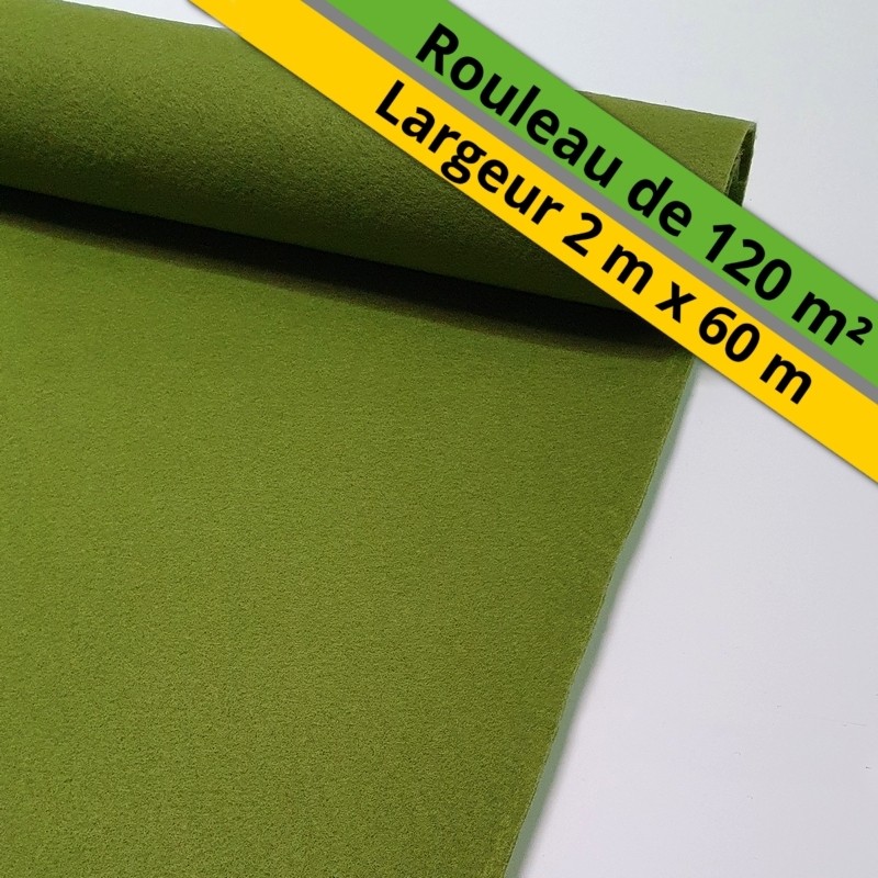 Tapis Vert Moquette Rouleau Sur Mesure - Fond Antidérapant - Pour Mariage, Événements, Magasins - Largeur 2 M