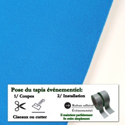 tapis cérémonie mariage personnalisé bleu