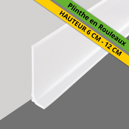 Plinthe blanche en PVC 6 et 12 cm
