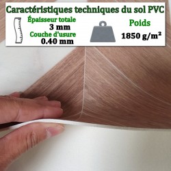 sol PVC rouleau effet parquet