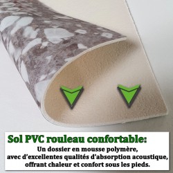 sol PVC cuisine imitation terrazzo