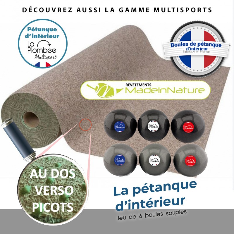 Boule de pétanque d'intérieur et sol pour pétanque