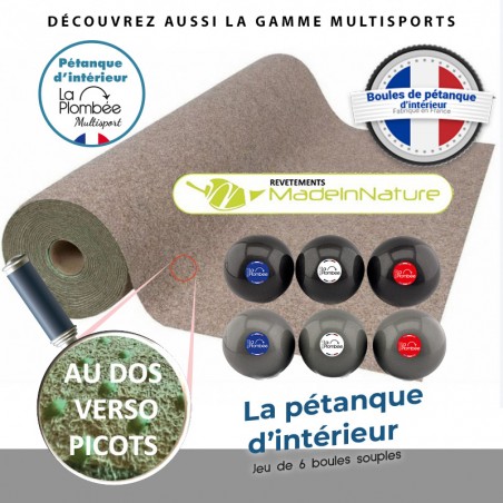 Boule de pétanque d'intérieur et sol pour pétanque