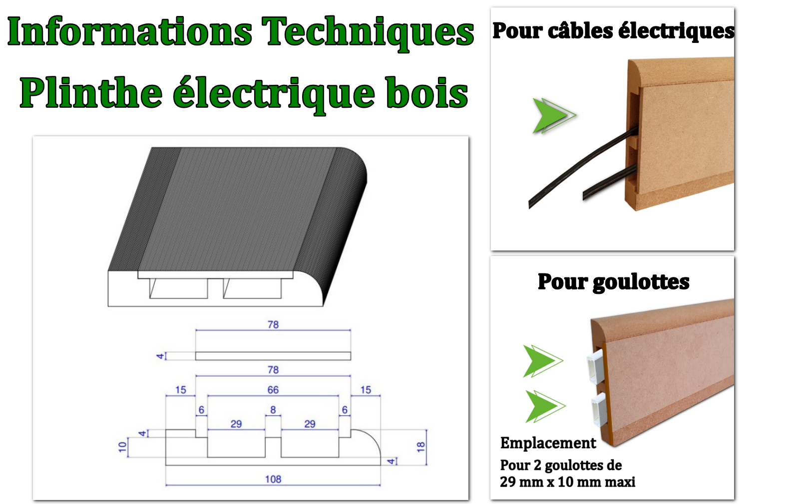 plinthe électrique bois